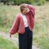 Strickjacke in Himbeer-Melange