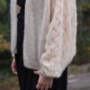 Spitzen-Strickjacke in Creme