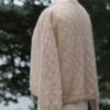 Spitzen-Strickjacke in Creme