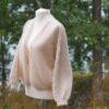 Spitzen-Strickjacke in Creme
