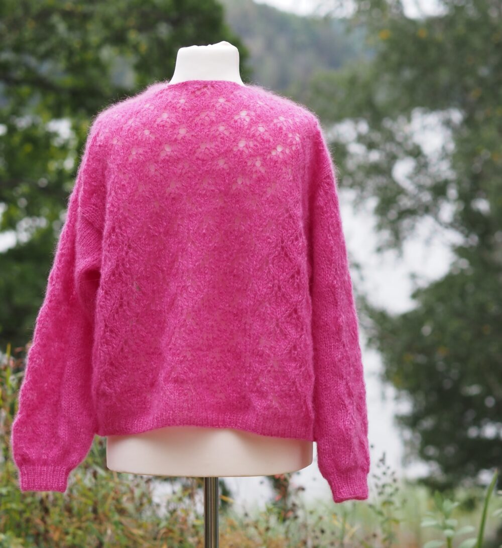 SpetsCardigan2 Spitzen-Strickjacke in Pink